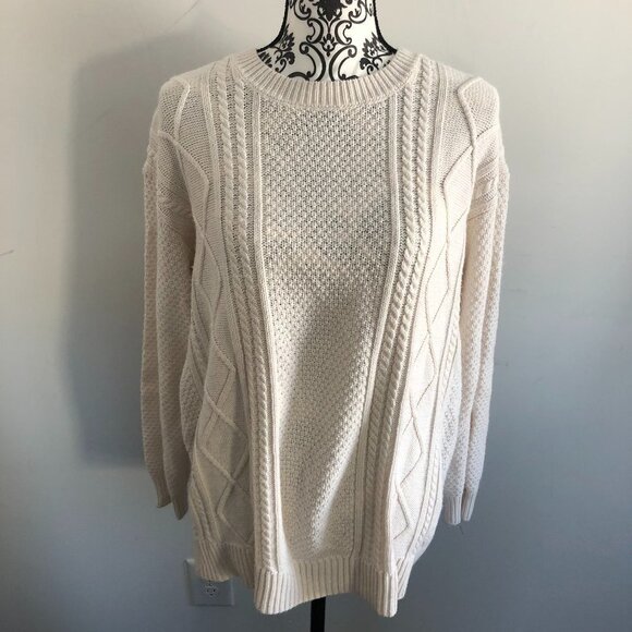 Bdg cream oversized elbow patch sweater S - Picture 6 of 9